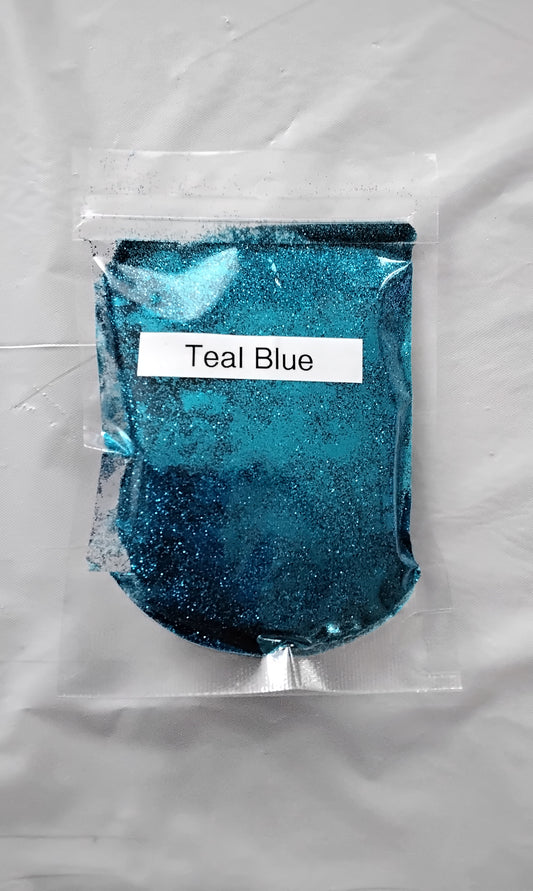 Teal blue  glitter