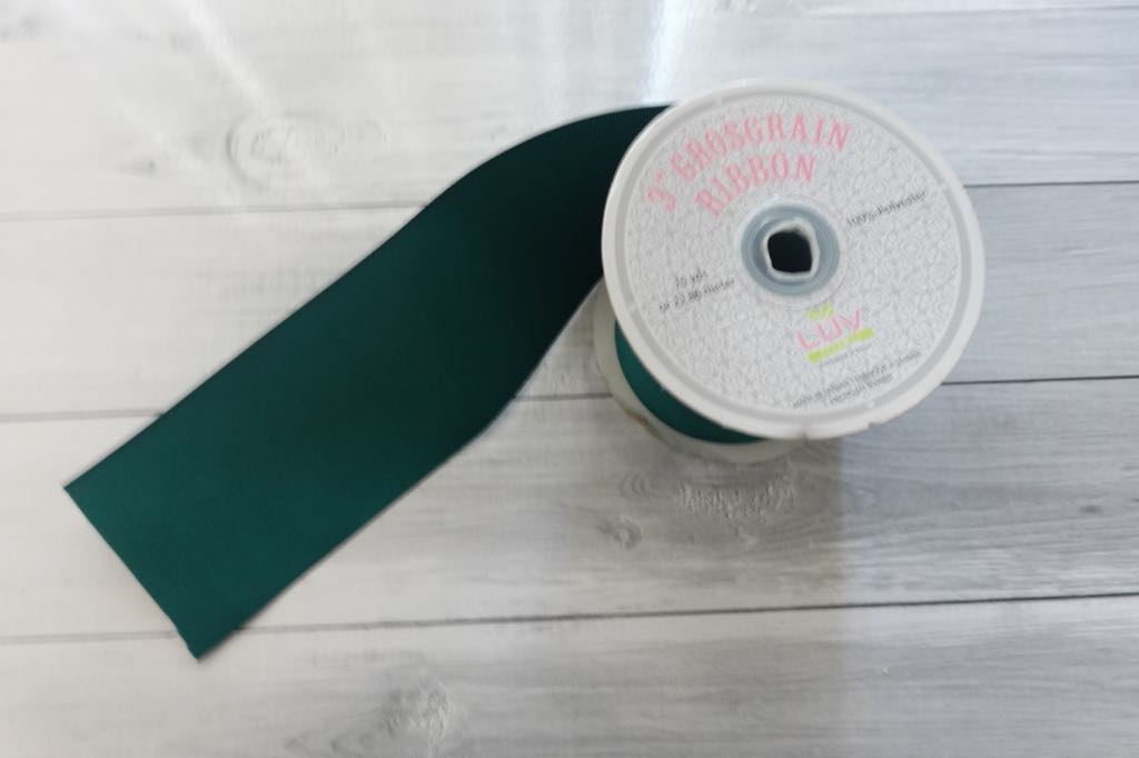 Dark green    ribbon   3"