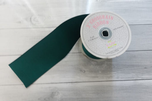 Dark green    ribbon   3"