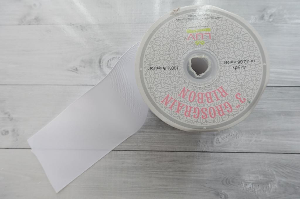 White   ribbon   3"