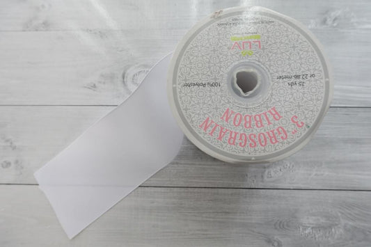 White   ribbon   3"